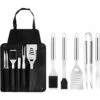 Jeu D'accessoires Pour Barbecue,6 Pièces,avec Sac Portable 2 En 1 Et Tablier De Rangement, Set D'ustensiles De Grille De 18 Pouces, Le Pour La Fête Des Pères, L'anniversaire, Noël -Jardin Calme Soldes Magasin 86602183 1