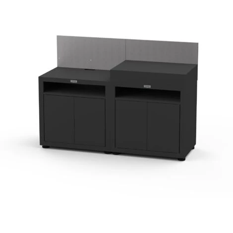 LE MARQUIER - CUISINE 2 ELEMENTS AVEC CREDENCES NOIR 3 LE MARQUIER - CUISINE 2 ELEMENTS AVEC CREDENCES NOIR