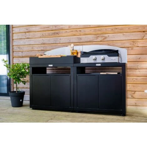 LE MARQUIER - CUISINE 2 ELEMENTS AVEC CREDENCES NOIR 4 LE MARQUIER - CUISINE 2 ELEMENTS AVEC CREDENCES NOIR – Image 2