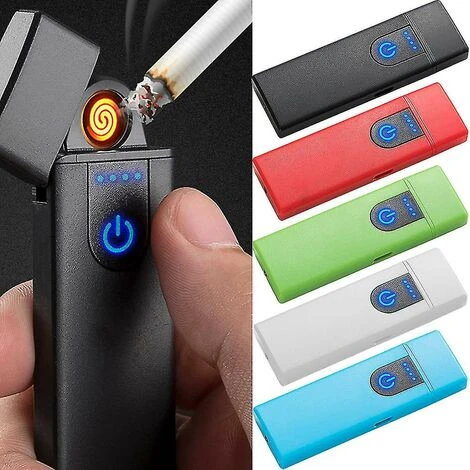 Briquet à Capteur Tactile Rechargeable USB Briquet électrique Coupe-vent Portable - Rouge 3 Briquet à Capteur Tactile Rechargeable USB Briquet électrique Coupe-vent Portable - Rouge – Image 2
