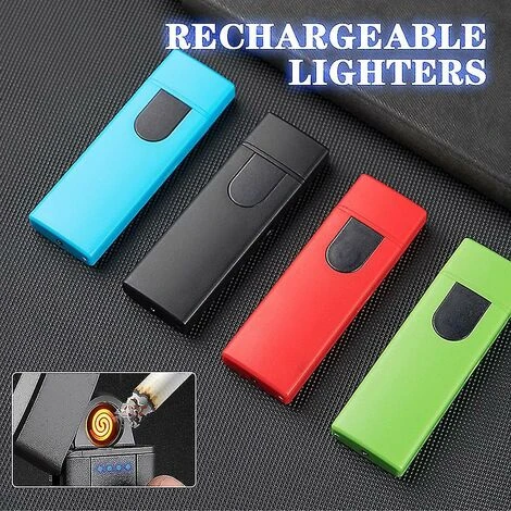 Briquet à Capteur Tactile Rechargeable USB Briquet électrique Coupe-vent Portable - Rouge 4 Briquet à Capteur Tactile Rechargeable USB Briquet électrique Coupe-vent Portable - Rouge – Image 3