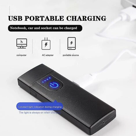 Briquet à Capteur Tactile Rechargeable USB Briquet électrique Coupe-vent Portable - Rouge 6 Briquet à Capteur Tactile Rechargeable USB Briquet électrique Coupe-vent Portable - Rouge – Image 5