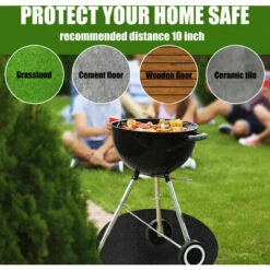 Tapis De Feu Feu Tapis Four Extérieur Brasier Tapis Isolant Noir Rond Ignifuge Rond 40 Pouces -Jardin Calme Soldes Magasin 88681594 3