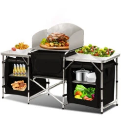 Randaco Cuisine De Camping 3 Compartiments - Meuble De Rangement Cuisine, Meuble Camping, Equipement Camping