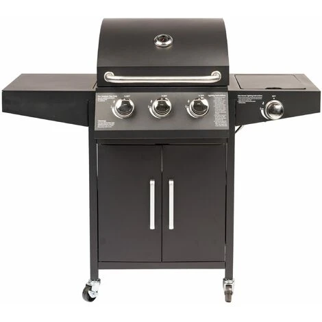 Barbecue à Gaz - 3 Brûleurs - 55 X 129 X 100 Cm - Métal - Noir - MaxxGarden 4 Barbecue à Gaz - 3 Brûleurs - 55 X 129 X 100 Cm - Métal - Noir - MaxxGarden – Image 2