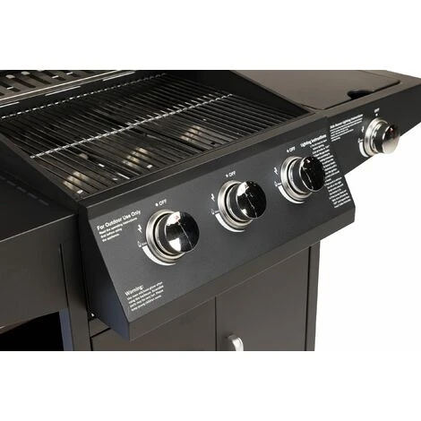 Barbecue à Gaz - 3 Brûleurs - 55 X 129 X 100 Cm - Métal - Noir - MaxxGarden 6 Barbecue à Gaz - 3 Brûleurs - 55 X 129 X 100 Cm - Métal - Noir - MaxxGarden – Image 4