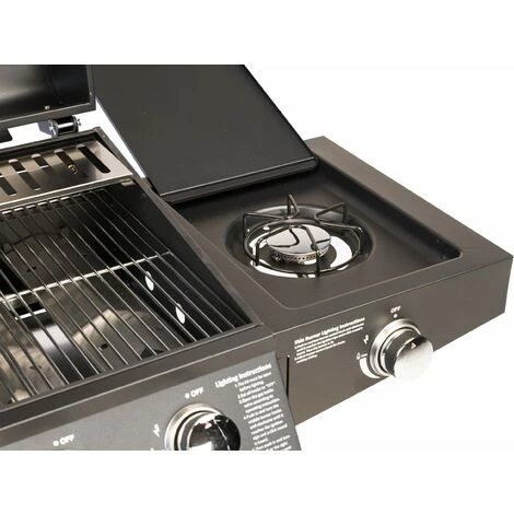 Barbecue à Gaz - 3 Brûleurs - 55 X 129 X 100 Cm - Métal - Noir - MaxxGarden 7 Barbecue à Gaz - 3 Brûleurs - 55 X 129 X 100 Cm - Métal - Noir - MaxxGarden – Image 5