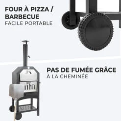 Four à Pizza Extérieur, Barbecue Au Charbon De Bois, 45 X 65 X 48 Cm, MaxxGarden -Jardin Calme Soldes Magasin 90012510 3