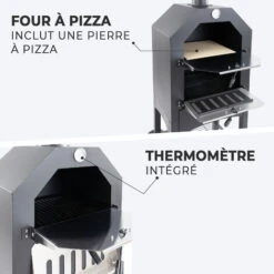 Four à Pizza Extérieur, Barbecue Au Charbon De Bois, 45 X 65 X 48 Cm, MaxxGarden -Jardin Calme Soldes Magasin 90012510 5