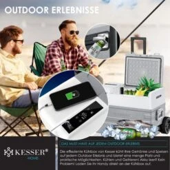 KESSER® Glacière à Compresseur électrique Glacière De Congélation, Avec Commande Via Application, Raccordement USB 12/24 V, 230 V, Avec Tige Télescopique, Roues Réfrigérateur Avec Une Réfrigération 9 KESSER® Glacière à Compresseur électrique Glacière De Congélation, Avec Commande Via Application, Raccordement USB 12/24 V, 230 V, Avec Tige Télescopique, Roues Réfrigérateur Avec Une Réfrigération -Jardin Calme Soldes Magasin 90308657 3