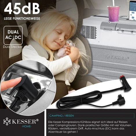KESSER® Glacière à Compresseur électrique Glacière De Congélation, Avec Commande Via Application, Raccordement USB 12/24 V, 230 V, Avec Tige Télescopique, Roues Réfrigérateur Avec Une Réfrigération 7 KESSER® Glacière à Compresseur électrique Glacière De Congélation, Avec Commande Via Application, Raccordement USB 12/24 V, 230 V, Avec Tige Télescopique, Roues Réfrigérateur Avec Une Réfrigération – Image 5