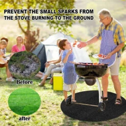 Tapis Ignifuge , Tapis De Barbecue Tapis Antidérapant Pour Jardin Pliable, Résistant à La Chaleur, Pour Barbecue Camping Fête Tapis De Gril De Protection Anti 61cm -Jardin Calme Soldes Magasin 90600791 5