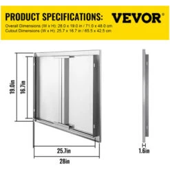 Porte Double Acces En Acier Inox Cuisine Exterieure Ilot De Barbecue Bbq 71x48cm 8 Porte Double Acces En Acier Inox Cuisine Exterieure Ilot De Barbecue Bbq 71x48cm -Jardin Calme Soldes Magasin 91413370 2