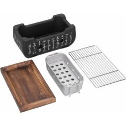 Barbecue Charbon Japonais,barbecue De Table Portable Avec Plaque De Base,cendrier,plaque De Charbon De Bois,filet De Barbecue,cuisinire Barbecue En Aluminium Pour Intrieur Et Extrieur -Jardin Calme Soldes Magasin 91851776 5