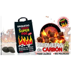 Briquettes Vegetales Au Charbon 2.5kg 08006 Superfoc.