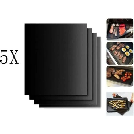 Tapis De Cuisson Pour Barbecue - BBQ Tapis 100% Antiadhésif 5pc 40X33cm 3 Tapis De Cuisson Pour Barbecue - BBQ Tapis 100% Antiadhésif 5pc 40X33cm