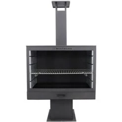 Westmann Acier Barbecue Foyer De Jardin Noir 41x90x160 Cm