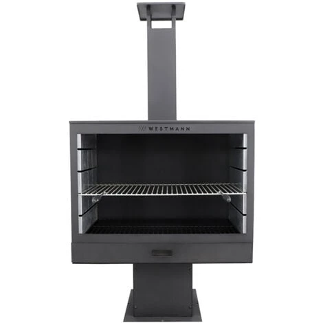 Westmann Acier Barbecue Foyer De Jardin Noir 41x90x160 Cm 4 Westmann Acier Barbecue Foyer De Jardin Noir 41x90x160 Cm – Image 2