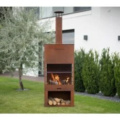 Westmann Acier Barbecue Foyer De Jardin Rouille 70x41x229 Cm 9 Westmann Acier Barbecue Foyer De Jardin Rouille 70x41x229 Cm -Jardin Calme Soldes Magasin 93899450 3