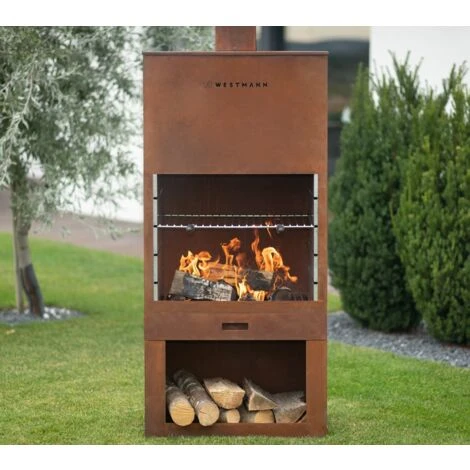 Westmann Acier Barbecue Foyer De Jardin Rouille 70x41x229 Cm 7 Westmann Acier Barbecue Foyer De Jardin Rouille 70x41x229 Cm – Image 5