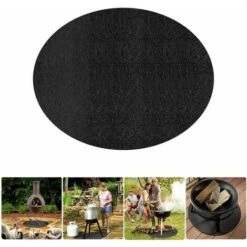 Tapis Ignifuge , Tapis De Barbecue Tapis Antidérapant Pour Jardin Pliable, Résistant à La Chaleur, Pour Barbecue Camping Fête Tapis De Gril De Protection Anti 120cm