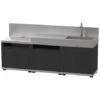 Le Marquier Cuisine 3 éléments Avec Crédence En Inox Et Acier Noir - 240 X 56 X 128 Cm 2 Le Marquier Cuisine 3 éléments Avec Crédence En Inox Et Acier Noir - 240 X 56 X 128 Cm -Jardin Calme Soldes Magasin 94092832 1