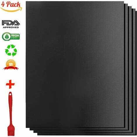 Tapis De Cuisson Pour Barbecue Et Four, Lot De 4 Tapis BBQ Anti-adhérent Réutilisable Nettoyable, Idéal Au Gaz Charbon, 330 X 400 X 0.2 Mm 3 Tapis De Cuisson Pour Barbecue Et Four, Lot De 4 Tapis BBQ Anti-adhérent Réutilisable Nettoyable, Idéal Au Gaz Charbon, 330 X 400 X 0.2 Mm
