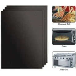 Tapis De Cuisson Pour Barbecue Et Four, Lot De 4 Tapis BBQ Anti-adhérent Réutilisable Nettoyable, Idéal Au Gaz Charbon, 330 X 400 X 0.2 Mm 9 Tapis De Cuisson Pour Barbecue Et Four, Lot De 4 Tapis BBQ Anti-adhérent Réutilisable Nettoyable, Idéal Au Gaz Charbon, 330 X 400 X 0.2 Mm -Jardin Calme Soldes Magasin 94304156 3