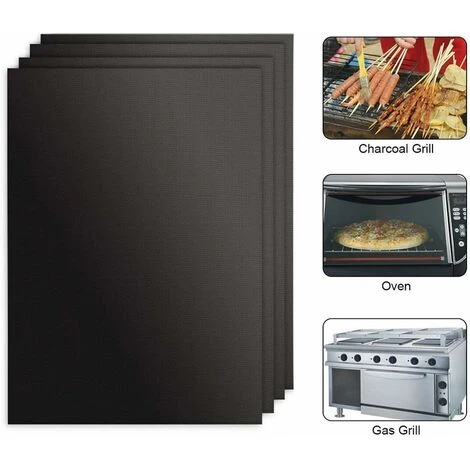 Tapis De Cuisson Pour Barbecue Et Four, Lot De 4 Tapis BBQ Anti-adhérent Réutilisable Nettoyable, Idéal Au Gaz Charbon, 330 X 400 X 0.2 Mm 5 Tapis De Cuisson Pour Barbecue Et Four, Lot De 4 Tapis BBQ Anti-adhérent Réutilisable Nettoyable, Idéal Au Gaz Charbon, 330 X 400 X 0.2 Mm – Image 3