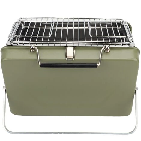 Barbecue à Charbon De Bois Portable Gril Pliant Pour Ordinateur Portable Pour Camping Cuisine En Plein Air Arrière-cour Pique-nique Vert 7 Barbecue à Charbon De Bois Portable Gril Pliant Pour Ordinateur Portable Pour Camping Cuisine En Plein Air Arrière-cour Pique-nique Vert – Image 5