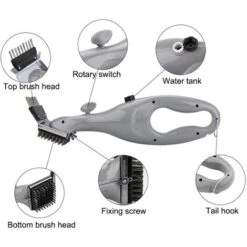 Brosse De Gril, Brosse De Gril Et Grattoir, Accessoires De Gril, Outils De Nettoyage De Cuisson, AdaptéS Au Nettoyage Tels Que Le Gaz, La CéRamique -Jardin Calme Soldes Magasin 94710360 2