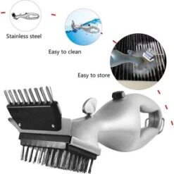 Brosse De Gril, Brosse De Gril Et Grattoir, Accessoires De Gril, Outils De Nettoyage De Cuisson, AdaptéS Au Nettoyage Tels Que Le Gaz, La CéRamique -Jardin Calme Soldes Magasin 94710360 3
