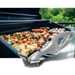 Brosse De Gril, Brosse De Gril Et Grattoir, Accessoires De Gril, Outils De Nettoyage De Cuisson, AdaptéS Au Nettoyage Tels Que Le Gaz, La CéRamique -Jardin Calme Soldes Magasin 94710360 5