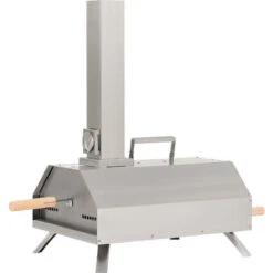 Pizzaofen Outdoor, Pizzamaker, Pizza-Pelletofen Inkl. 11-Zoll-Pizzastein, Thermometer, Edelstahl