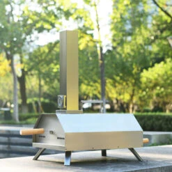 Pizzaofen Outdoor, Pizzamaker, Pizza-Pelletofen Inkl. 11-Zoll-Pizzastein, Thermometer, Edelstahl -Jardin Calme Soldes Magasin 94832810 4