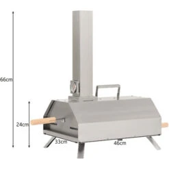 Pizzaofen Outdoor, Pizzamaker, Pizza-Pelletofen Inkl. 11-Zoll-Pizzastein, Thermometer, Edelstahl -Jardin Calme Soldes Magasin 94832810 5