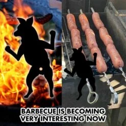 1 Pièce SéRie Noir Hot Dog Guimauve TorréFacteurs Brochette Bâton Drôle GarçOn Bâton De RôTissage Barbecue Fourchettes Pour Feu De Camp Grill -Jardin Calme Soldes Magasin 96124596 4