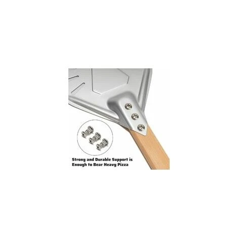 Pelle à Pizza Ronde 7 Pouces, Pelle à Pizza Perforée Avec Longue Poignée En Bois Amovible, Fabriqué En Aluminium Et Poignée Antidérapante Longziming 6 Pelle à Pizza Ronde 7 Pouces, Pelle à Pizza Perforée Avec Longue Poignée En Bois Amovible, Fabriqué En Aluminium Et Poignée Antidérapante Longziming – Image 4