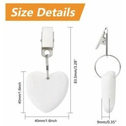 Lot De 6 Poids De Nappe En Pierre Naturelle Résistant Aux Intempéries Avec Pince Pour Jardin, Pique-nique, Cuisine, Restaurant（forme De Coeur） -Jardin Calme Soldes Magasin 96320686 2