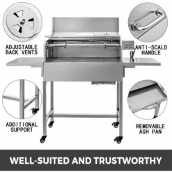 VEVOR Grill Electrique Inox Professionnelle 25W BBQ Tournebroche Gril Barbecue Electrique Avec Pied Sur 4 Roulettes Avec Couvercle Inoxydable Grille 27,5x79 Cm Pour Jardin Cuisine Exterieure Camping 9 VEVOR Grill Electrique Inox Professionnelle 25W BBQ Tournebroche Gril Barbecue Electrique Avec Pied Sur 4 Roulettes Avec Couvercle Inoxydable Grille 27,5x79 Cm Pour Jardin Cuisine Exterieure Camping -Jardin Calme Soldes Magasin 96446065 3