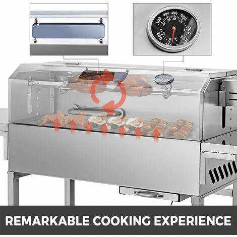 VEVOR Grill Electrique Inox Professionnelle 25W BBQ Tournebroche Gril Barbecue Electrique Avec Pied Sur 4 Roulettes Avec Couvercle Inoxydable Grille 27,5x79 Cm Pour Jardin Cuisine Exterieure Camping 7 VEVOR Grill Electrique Inox Professionnelle 25W BBQ Tournebroche Gril Barbecue Electrique Avec Pied Sur 4 Roulettes Avec Couvercle Inoxydable Grille 27,5x79 Cm Pour Jardin Cuisine Exterieure Camping – Image 5