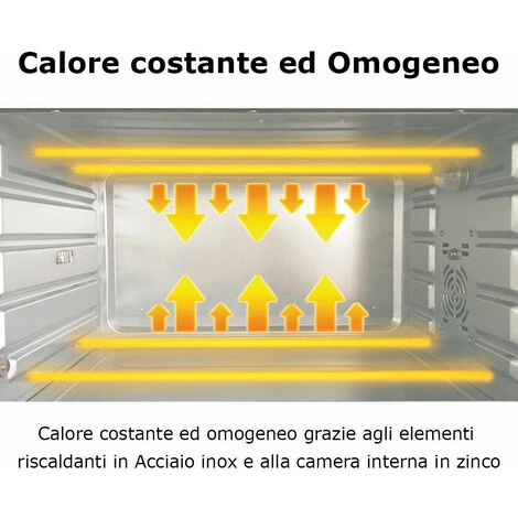Four électrique Ventilé 48 Litres 2000W Lumière Interne Minuterie Tournebroche 6 Four électrique Ventilé 48 Litres 2000W Lumière Interne Minuterie Tournebroche – Image 4