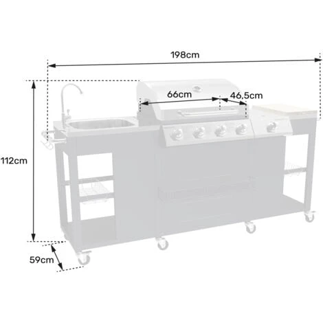 Cuisine D'extérieur TEXAS - 4+1 Brûleurs 7 Cuisine D'extérieur TEXAS - 4+1 Brûleurs – Image 5