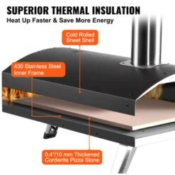 VEVOR Four A Pizza Portable 305 Mm Four A Bois Et Charbon De Bois Exterieur Portable En Inox Et Acier Avec Pierre A Pizza Pieds Repliables Cuisson Rapide 540 ℃ Pour Cuire Pain Camping Barbecue Jardin -Jardin Calme Soldes Magasin 97365843 5