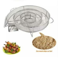 Tapis De Barbecue Portable Pour La Viande, Le Poisson, Les Fruits De Mer, Les Légumes, Le Fil, Le Grill, Le Filet Fumé (rond) -Jardin Calme Soldes Magasin 97655141 4