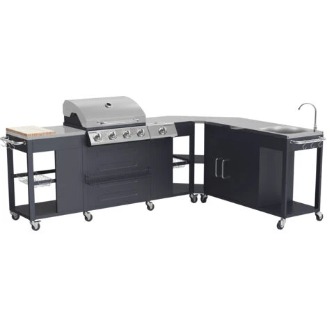 Cuisine D'angle D'extérieur TEXAS - 4+1 Brûleurs 3 Cuisine D'angle D'extérieur TEXAS - 4+1 Brûleurs