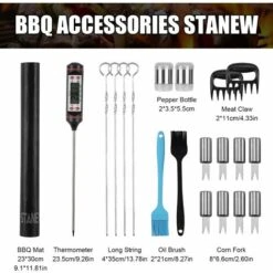 Barbecue Utensils Barbecue Kit,Ensembles D'ustensiles Pour Barbecue,25pcs Accessoires Barbecue Acier Inoxydable STANEW Pour Camping Barbecue Cadeau Homme -Jardin Calme Soldes Magasin 98728148 2