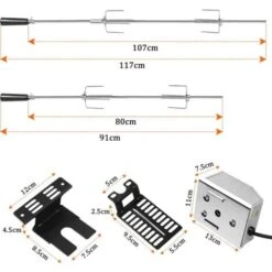 Rôtissoire Pour Barbecue Set De Brochettes à Griller Universelle électrique Avec 4 Aiguilles à Viande Et Moteur NAIZY -Jardin Calme Soldes Magasin 99356686 2