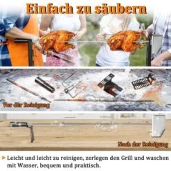 Rôtissoire Pour Barbecue Set De Brochettes à Griller Universelle électrique Avec 4 Aiguilles à Viande Et Moteur NAIZY -Jardin Calme Soldes Magasin 99356686 4