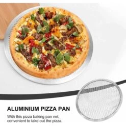 Grille à Pizza Ronde En Aluminium De - Plaque De Cuisson Pour Pizza 33cm Argent -Jardin Calme Soldes Magasin 99373802 5